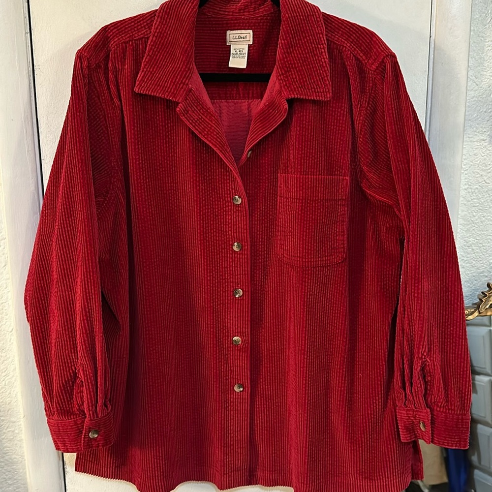 LL Bean Corduroy Shirt XL-Reg Vintage 90s Academia Street Gardening Wide Wail